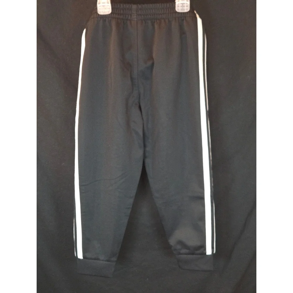 Adidas Tracksuit Set Kids‎ 4T Black White Three Stripe Jacket Pants Outfit